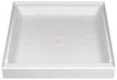 Durabase 3636M Shower Base, 36 in L, 36 in W, 5-1/2 in H, Fiberglass, White